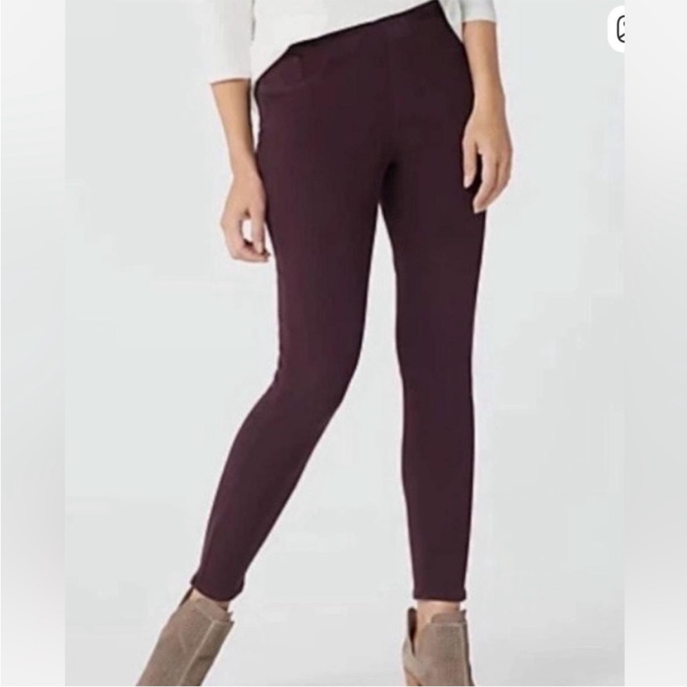 SPANX Perfect Ponte Ankle Pant 20202R Skinny Jegging Legging Burgundy Size Large